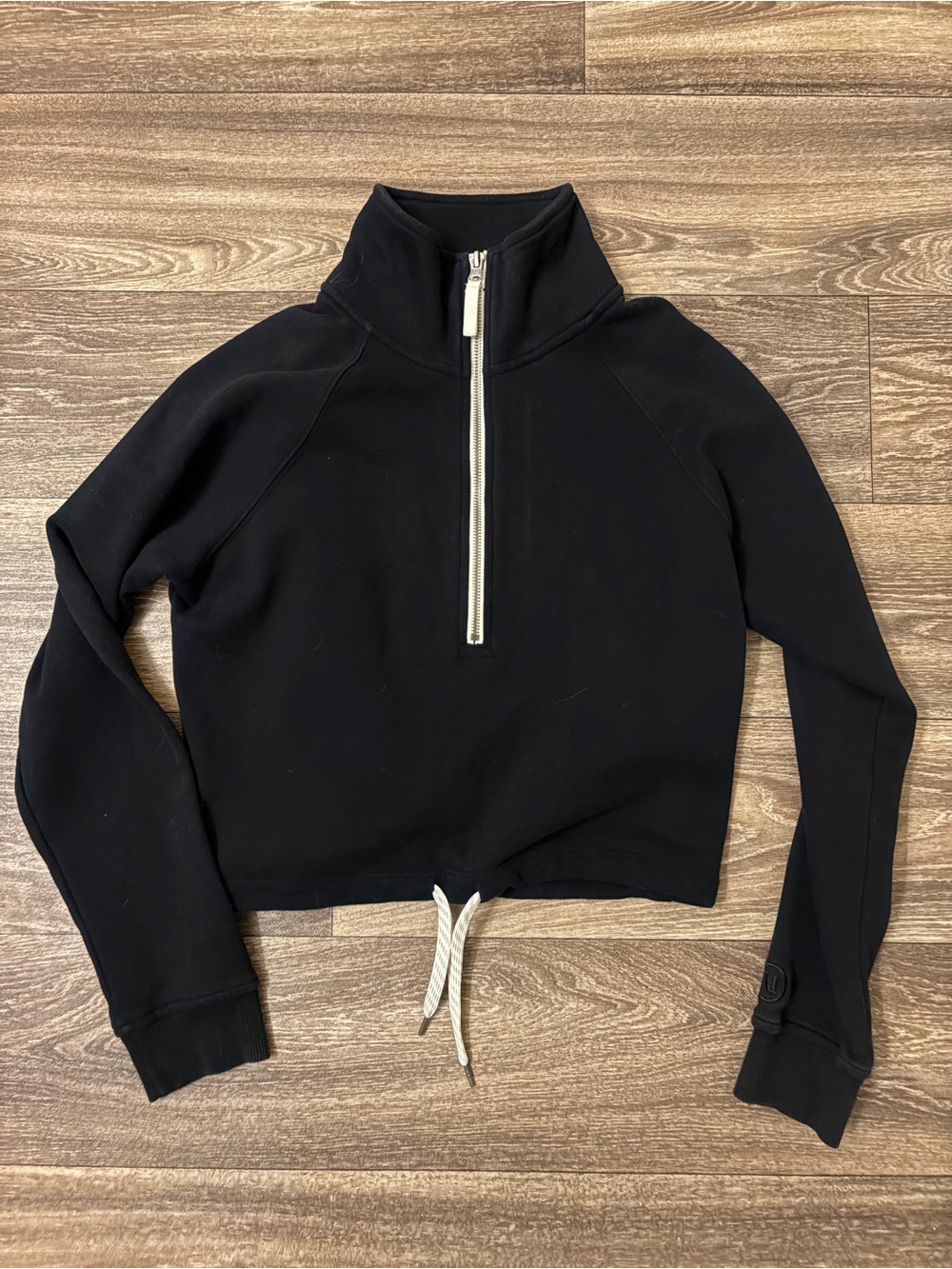 Vuori Sedona Half Zip Pullover Black Size S Cropped Drawstring Sweatshirt
